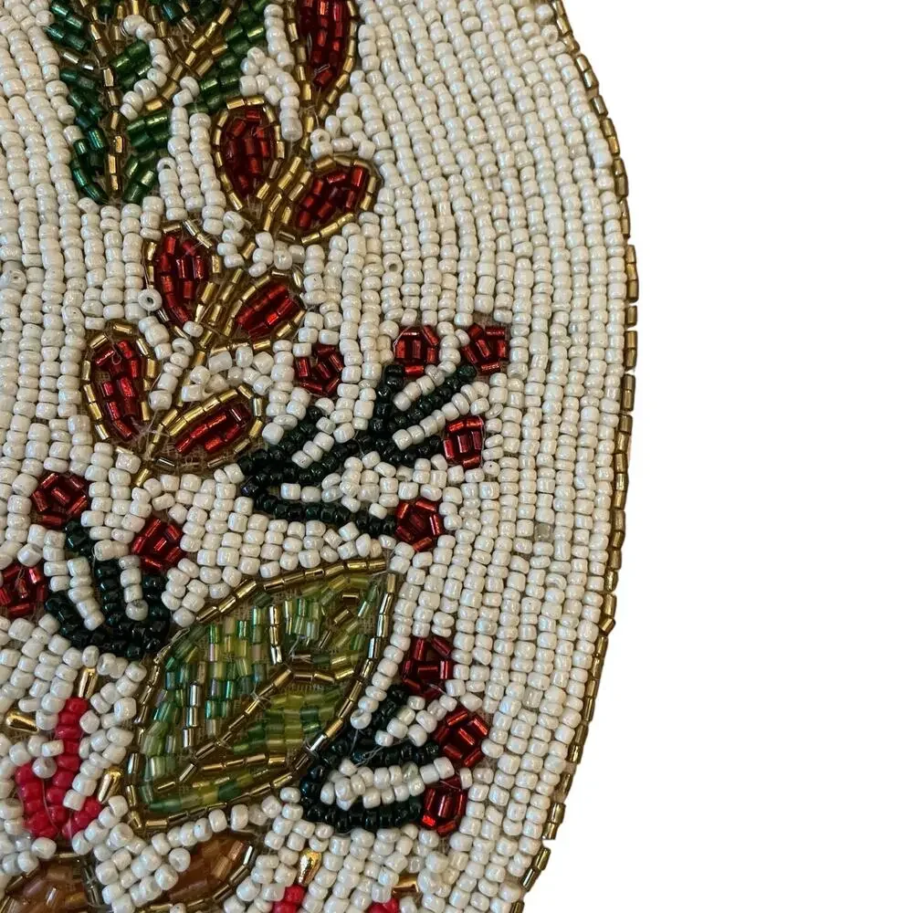 Tahari Nutcracker Beaded Christmas Placemat Charger 15in Holiday Decor New
